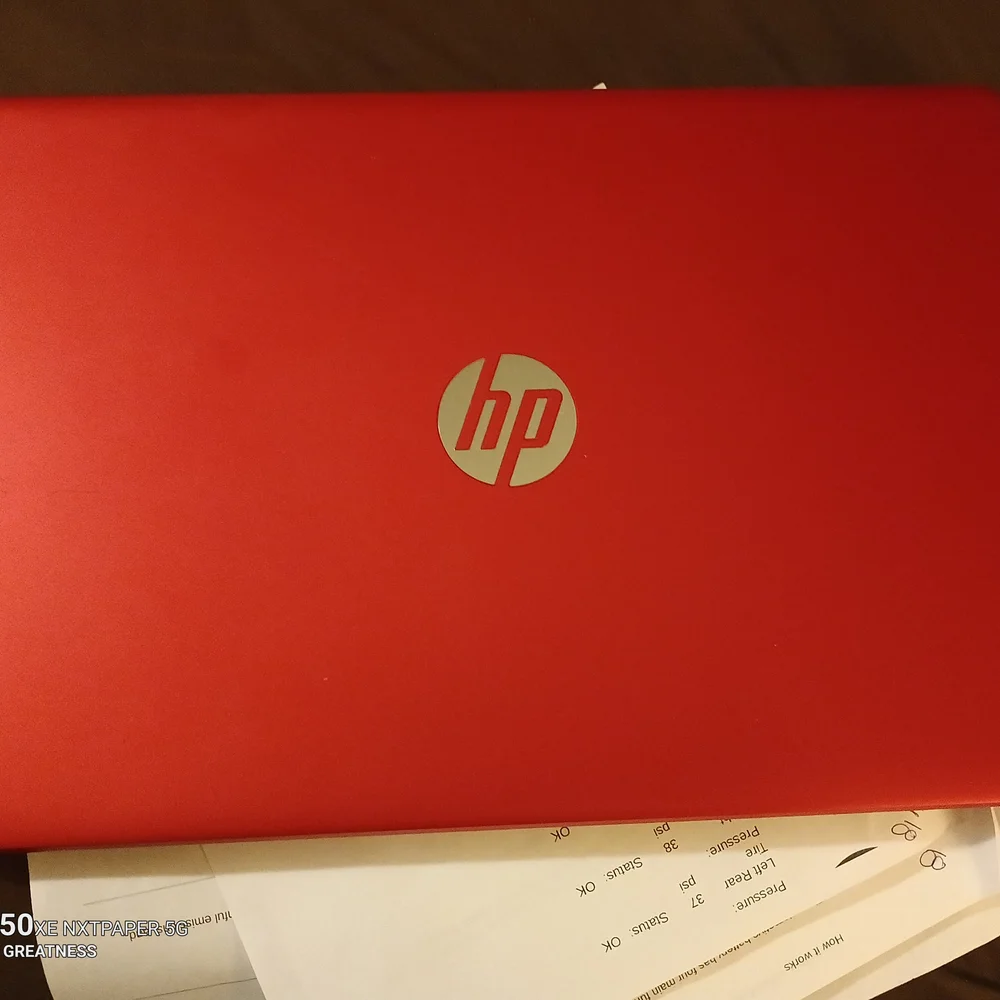 HP Red Laptop Vibrant Design Advanced Technology